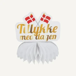 Dansk Tillykke med Dagen Honeycomb Dekorasjon