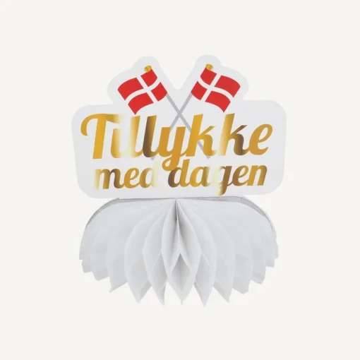 Dansk Tillykke med Dagen Honeycomb Dekorasjon