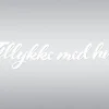 Dansk Tillykke med Huen Hengepynt Hvit