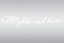 Dansk Tillykke med Huen Hengepynt Hvit