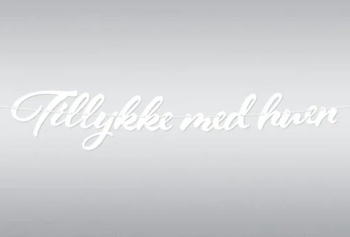 Dansk Tillykke med Huen Hengepynt Hvit