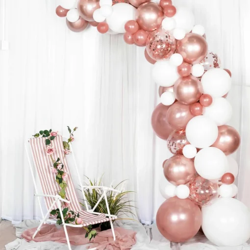Deluxe Ballongbue DIY Gullrosa og Krom