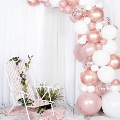 Deluxe Ballongbue DIY Gullrosa og Krom