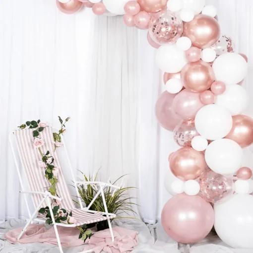 Deluxe Ballongbue DIY Gullrosa og Krom