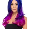 Deluxe Lang Ombre Parykk Lilla