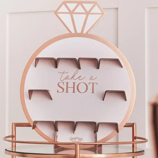 Diamant Ring Shotsvegg Gullrosa