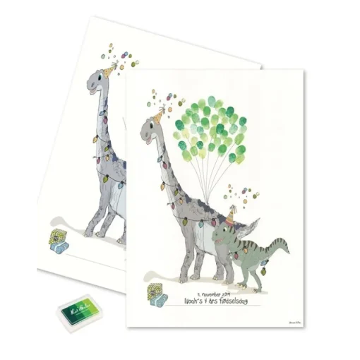 Dinosaur Fingeravtrykk Plakat Grønn