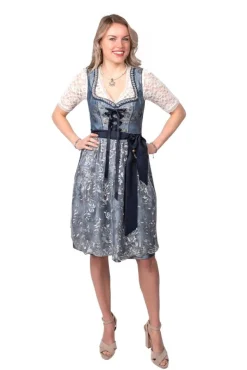 Dirndl Amelia Grå og Blå