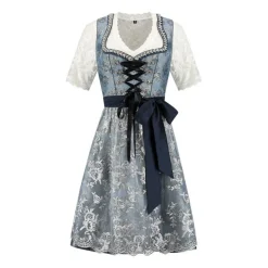 Dirndl Amelia Grå og Blå