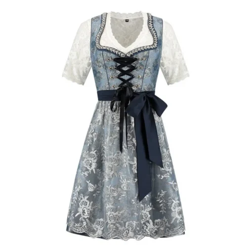 Dirndl Amelia Grå og Blå