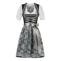 Dirndl Amelia Svart og Sølvgrå