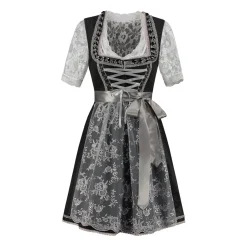 Dirndl Amelia Svart og Sølvgrå