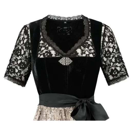 Dirndl Amelia Velur Svart