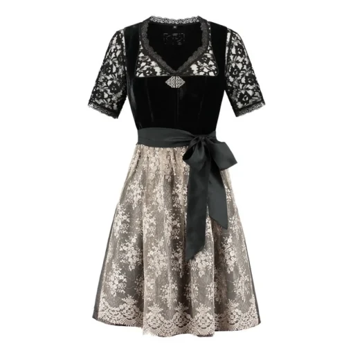 Dirndl Amelia Velur Svart