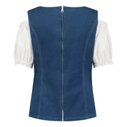 Dirndl Bluse Denimblå