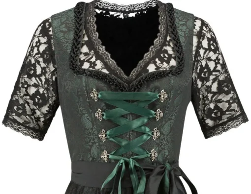 Dirndl Jacquard Svart og Grønn