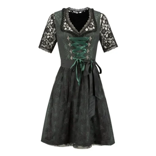 Dirndl Jacquard Svart og Grønn