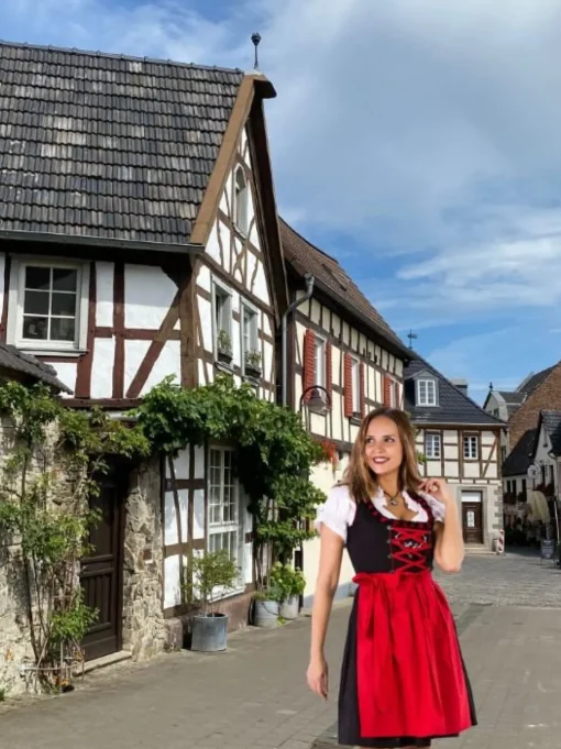 Dirndl Klassisk Rød