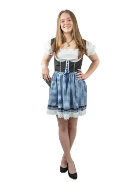 Dirndl Lise Ruter Blå