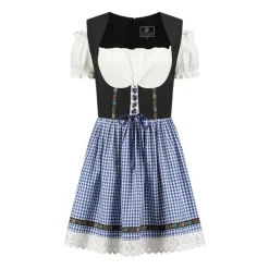 Dirndl Lise Ruter Blå