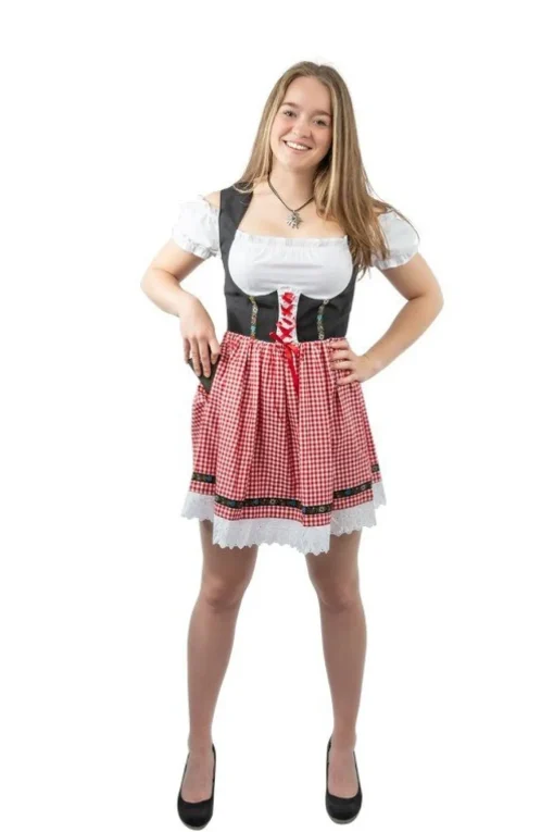 Dirndl Lise Svart og Rød