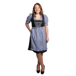 Dirndl Rutemønster Blå og Svart