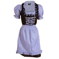 Dirndl Rutemønster Blå og Svart