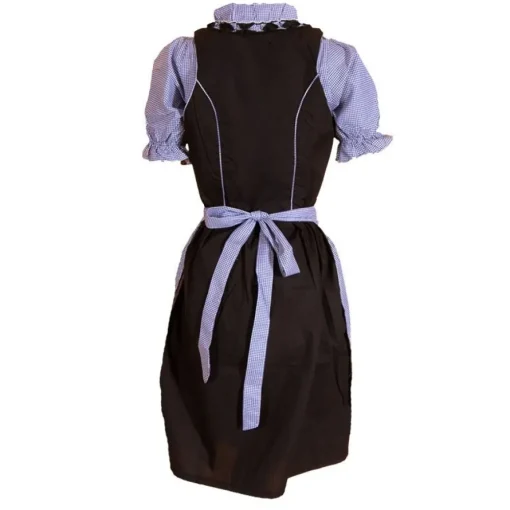Dirndl Rutemønster Blå og Svart