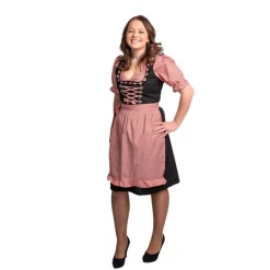 Dirndl Rutemønster Rød og Svart