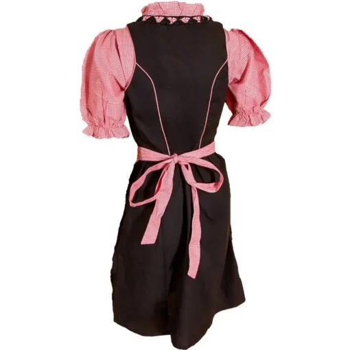 Dirndl Rutemønster Rød og Svart