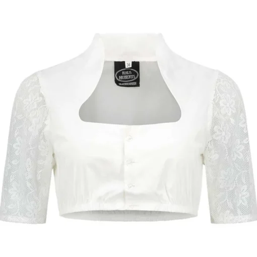 Dirndlbluse Topp Hvit