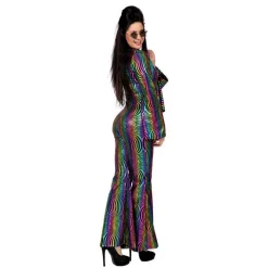 Disko Catsuit Kostyme Regnbue