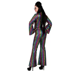 Disko Catsuit Kostyme Regnbue