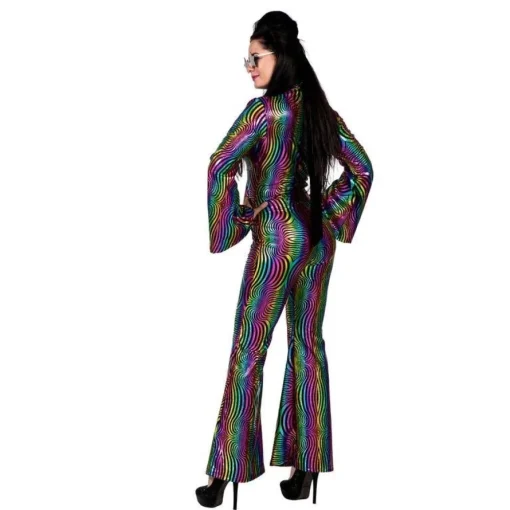 Disko Catsuit Kostyme Regnbue