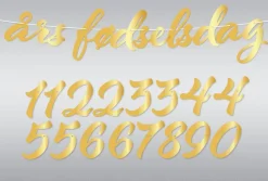 DIY Fødselsdag Banner Hengepynt Gull