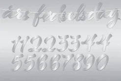 DIY Fødselsdag Banner Hengepynt Sølv