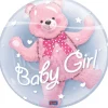 Dobbel Boble Ballong Baby Girl Bamse