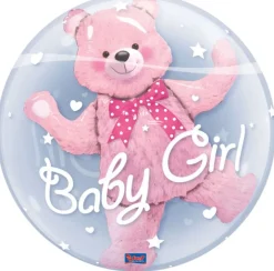 Dobbel Boble Ballong Baby Girl Bamse