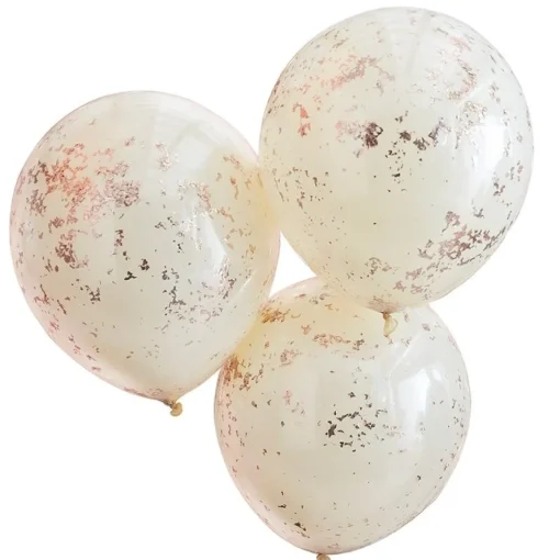 Dobbeltlags Konfetti Ballonger Beige