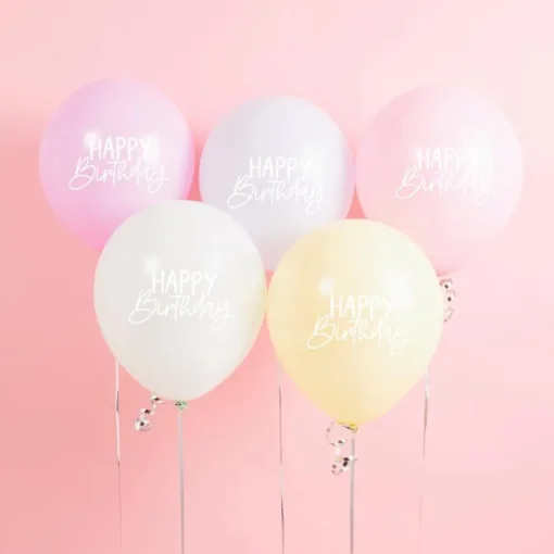Eco Happy Birthday Ballong Mix Multifarget Pastell