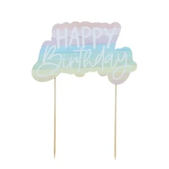 Eco Happy Birthday Kakepynt Multifarget Pastell