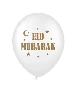 Eid Mubarak Ballonger Hvit og Gull