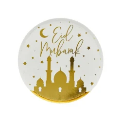 Eid Mubarak Ballonger Tallerkener Hvit og Gull