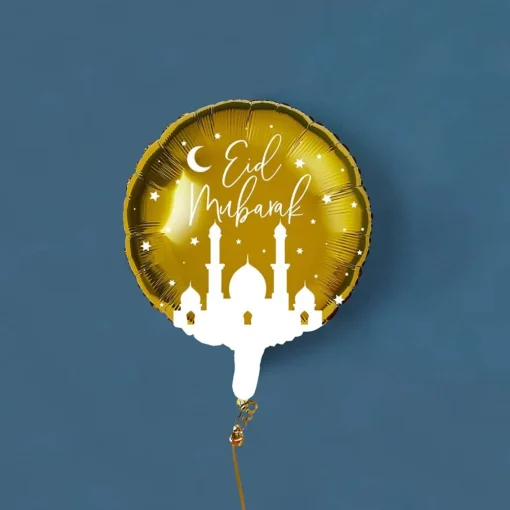 Eid Mubarak Folieballong Hvit og Gull