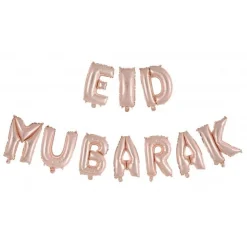 Eid Mubarak Folieballonger Gullrosa