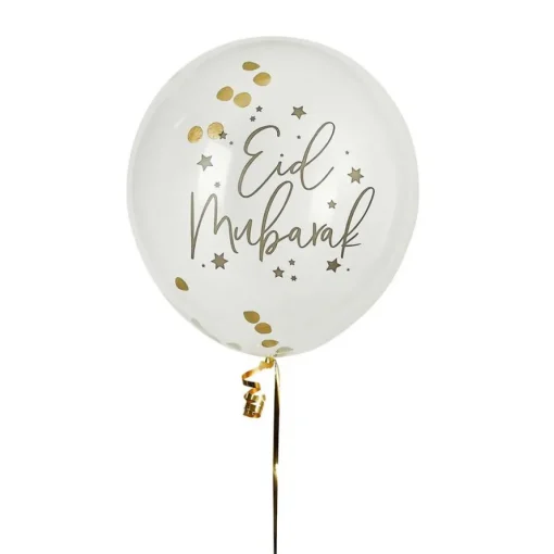 Eid Mubarak Konfetti Ballonger Gull