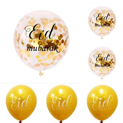 Eid Mubarak Konfettiballonger Gull