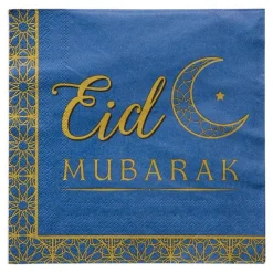 Eid Mubarak Servietter Blå