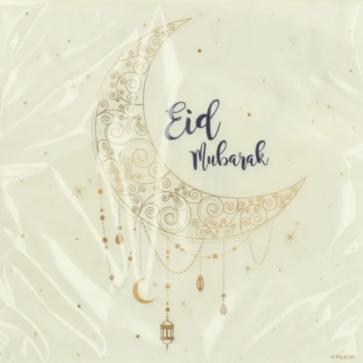 Eid Mubarak Servietter Hvit og Gull