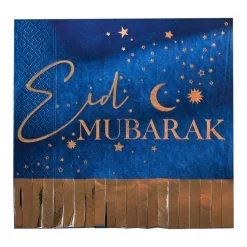 Eid Mubarak Servietter Marineblå og Gull